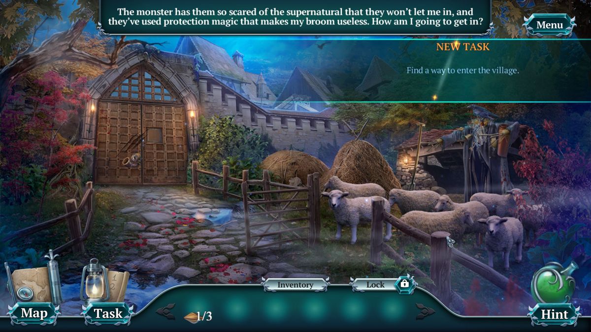 Cursed Fables: Twisted Tower (Windows) screenshot: Te game tells the player what to do next very clearly