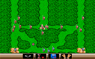 The Ancient Art of War (Amiga) screenshot: The main map of the game