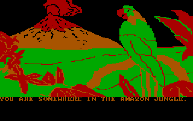 Amazon (DOS) screenshot: Finally, the Amazon jungle!