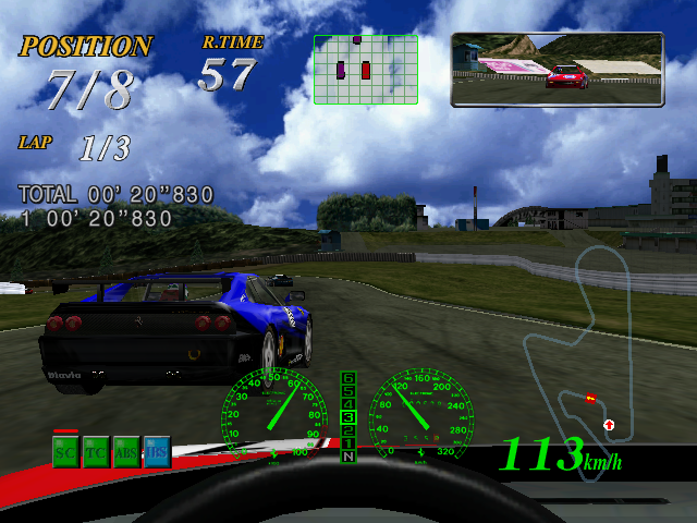 F355 Challenge: Passione Rossa (Arcade) screenshot: Suzuka Short circuit gameplay
