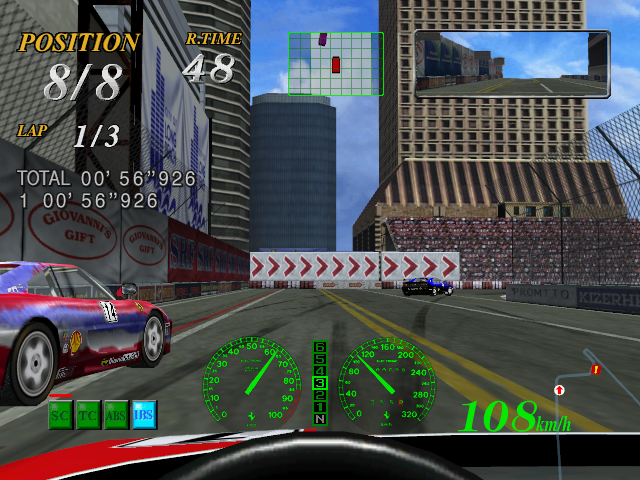 F355 Challenge: Passione Rossa (Arcade) screenshot: Long Beach circuit gameplay