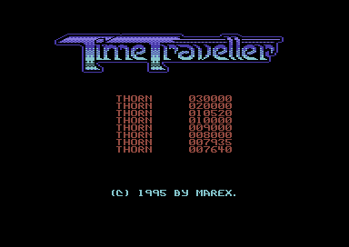 Time Traveller (Commodore 64) screenshot: Score table