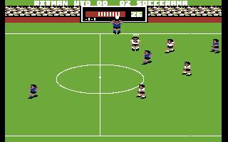 Match Day II (Commodore 64) screenshot: A throw in