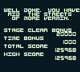Chase H.Q. (Game Boy) screenshot: Stage Clear Bonus