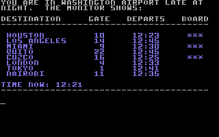 Amazon (Commodore 64) screenshot: At the airport