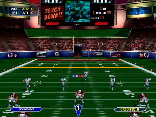 NFL Blitz (Arcade) screenshot: Starting match.