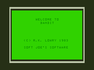 Bandit (Dragon 32/64) screenshot: Title Screen
