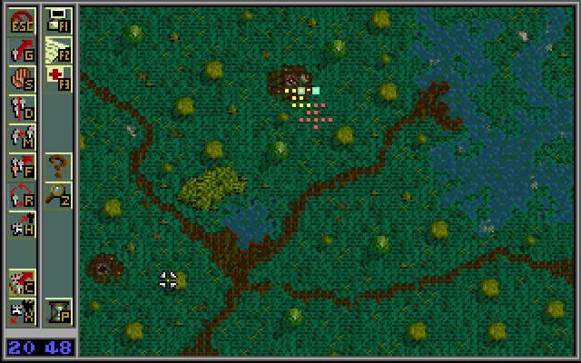 Ambush at Sorinor (DOS) screenshot: Place your mercenaries carefully
