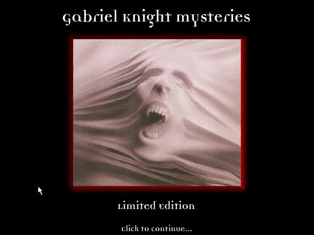 Gabriel Knight Mysteries: Limited Edition (Windows) screenshot: The spash screen of the enhanced extra CD