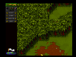 Cannon Fodder (3DO) screenshot: Gah! Quicksand!