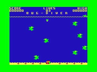 Bug Diver (Dragon 32/64) screenshot: Starting to Dive