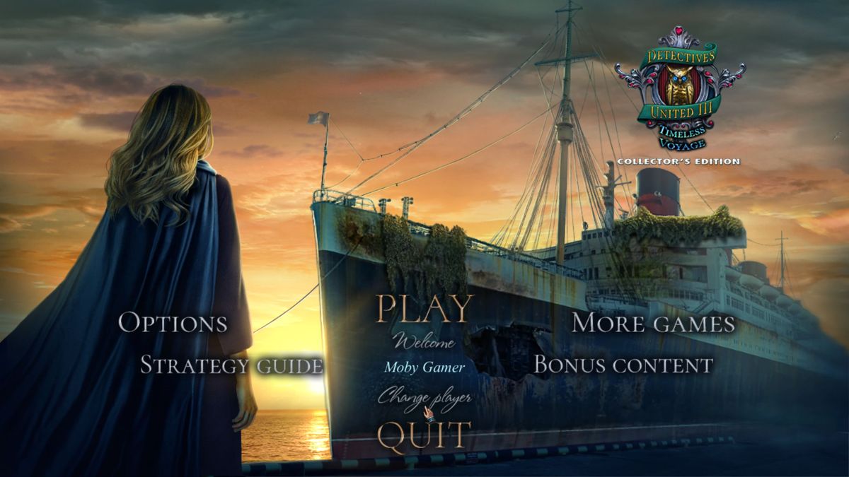 Detectives United III: Timeless Voyage (Collector's Edition) (Windows) screenshot: The main menu