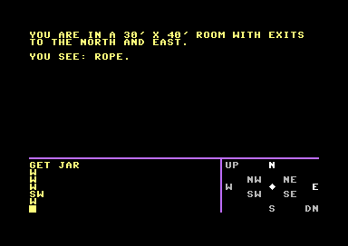 Caverns of Doom (Commodore 64) screenshot: Inside a Large Room