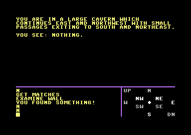 Caverns of Doom (Commodore 64) screenshot: A Large Cavern