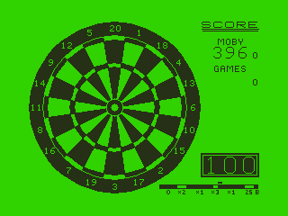 Championship Darts (Dragon 32/64) screenshot: Games Gets 100 Points for the Round