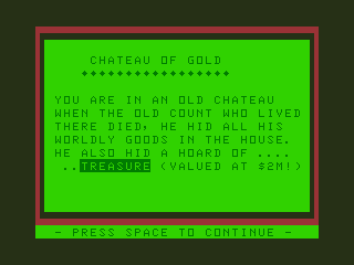 Chateau (Dragon 32/64) screenshot: Title Screen