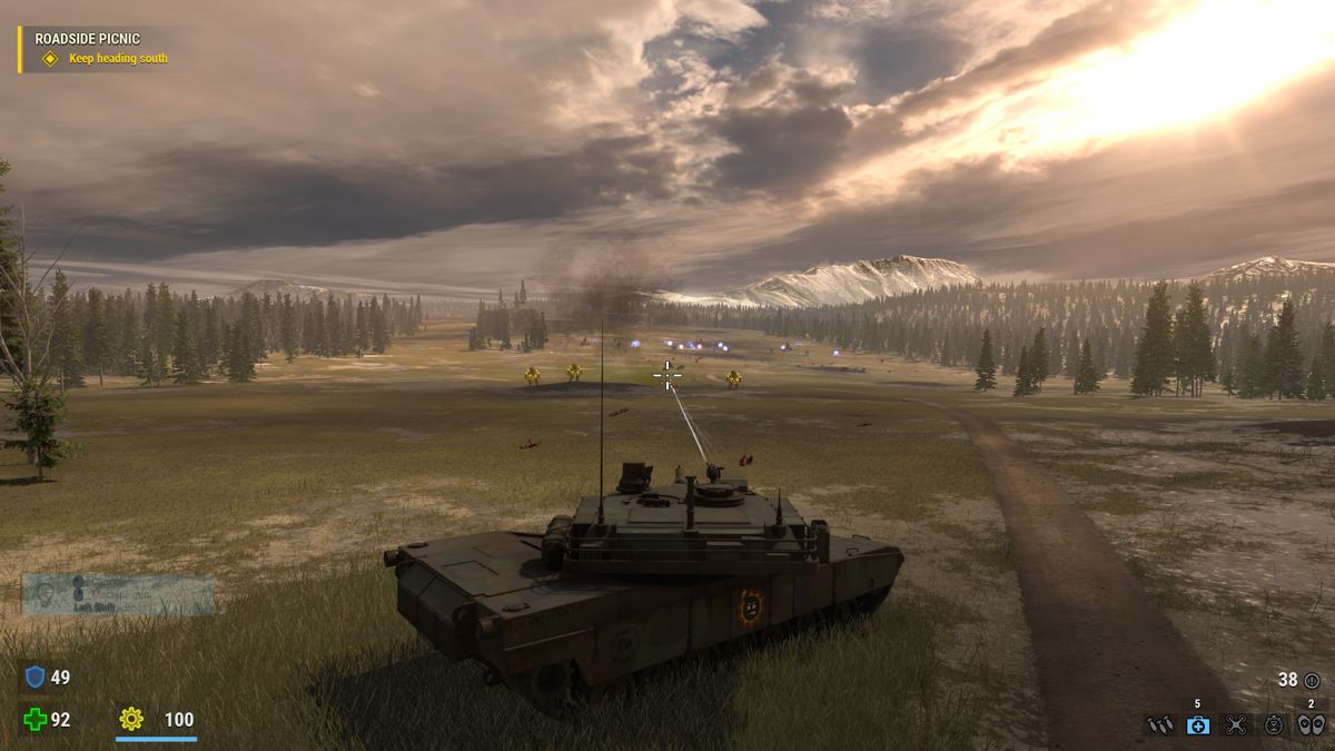 Serious Sam: Siberian Mayhem (Windows) screenshot: Here you get to control a tank.