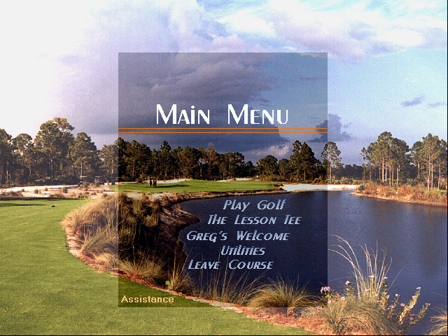 Greg Norman Ultimate Challenge Golf (Windows 3.x) screenshot: Main menu