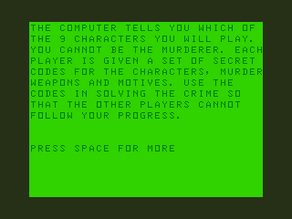 Detective (Dragon 32/64) screenshot: Instructions