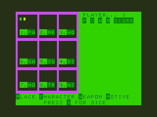 Detective (Dragon 32/64) screenshot: Main Menu