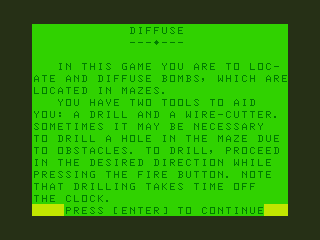 Diffuse (Dragon 32/64) screenshot: Instructions
