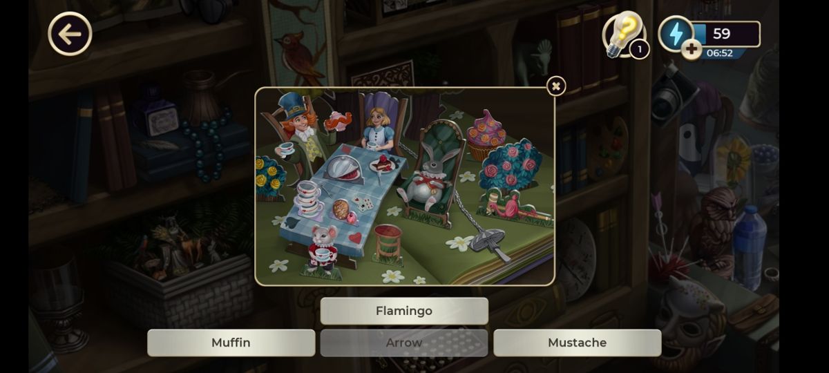 Murder by Choice (Android) screenshot: That scene from Alice in Wonderland