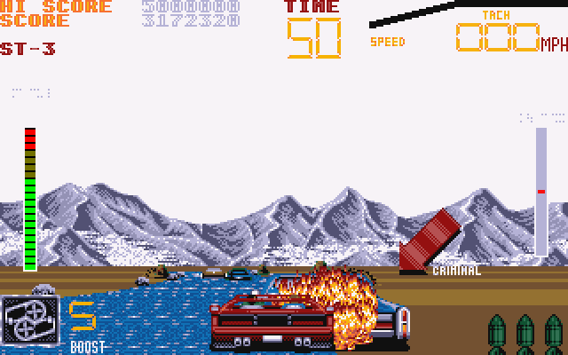 S.C.I.: Special Criminal Investigation (Amiga) screenshot: Brought down the Cadillac