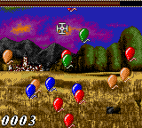 Moorhuhn 2: Die Jagd geht weiter (Game Boy Color) screenshot: Die Moorballons - need to hit red balloons for points