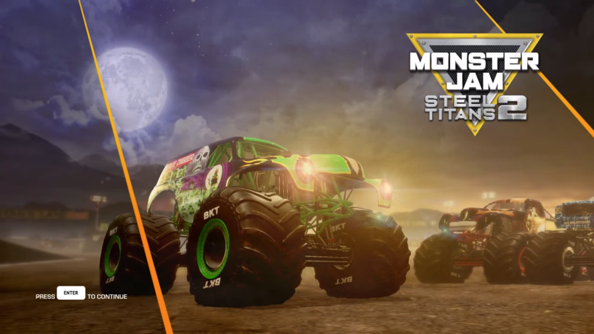 Monster Jam: Steel Titans 2 (Stadia) screenshot: Title screen