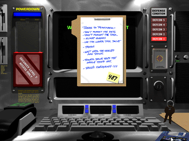 ID4: Independence Day - President Thomas J. Whitmore (Windows 3.x) screenshot: Without our notes we'd have a problem