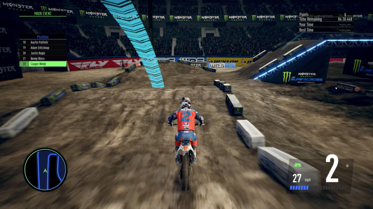 Monster Energy Supercross 3: The Official Videogame (Stadia) screenshot: A race in progress