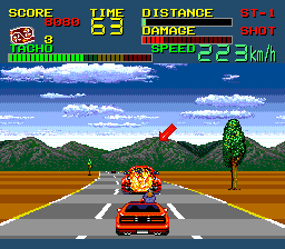 S.C.I.: Special Criminal Investigation (TurboGrafx-16) screenshot: Set his car on fire