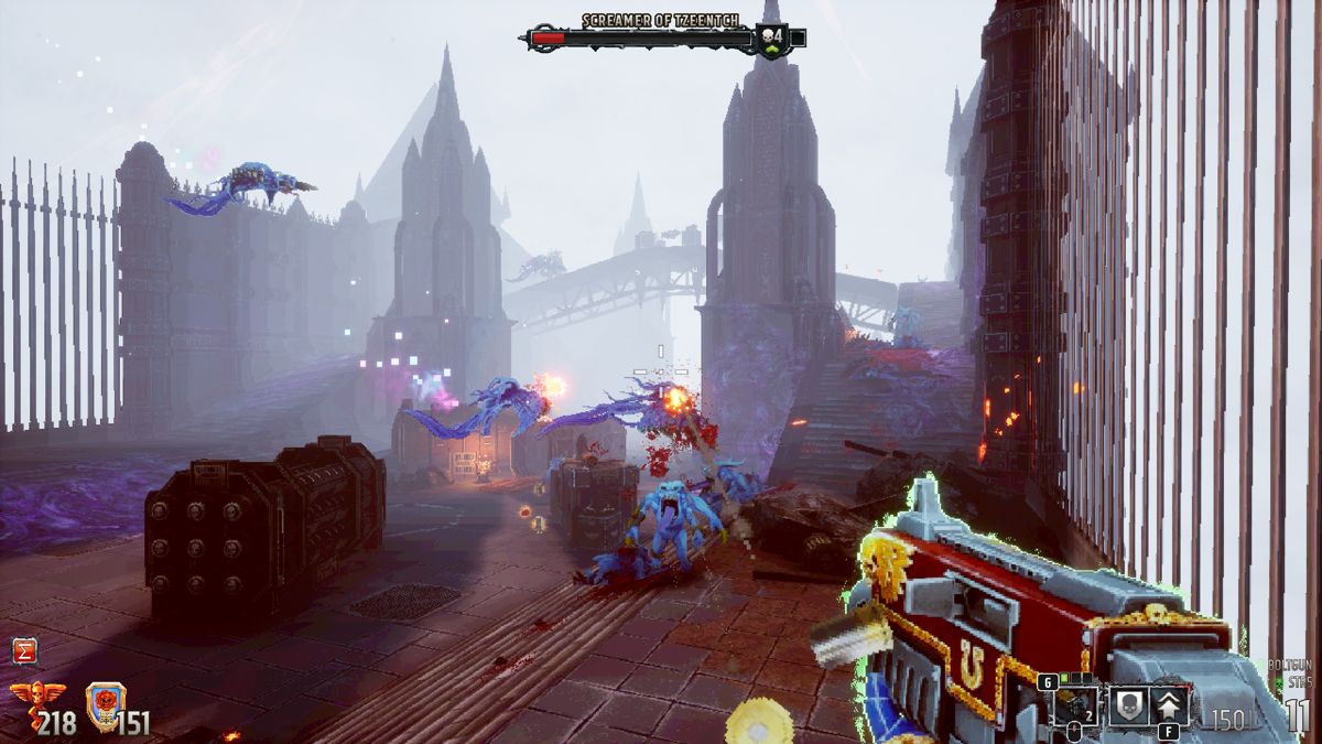 Warhammer 40,000: Boltgun (Windows) screenshot: Flying creatures