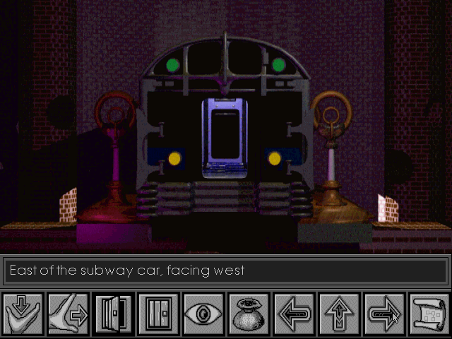 The Labyrinth of Time (DOS) screenshot: You Step From Your Subway Car