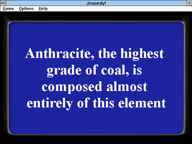 Jeopardy! (Windows 3.x) screenshot: A question