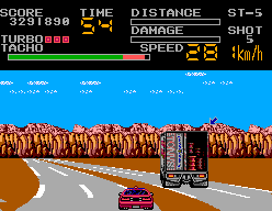 S.C.I.: Special Criminal Investigation (SEGA Master System) screenshot: Lorry approaching...