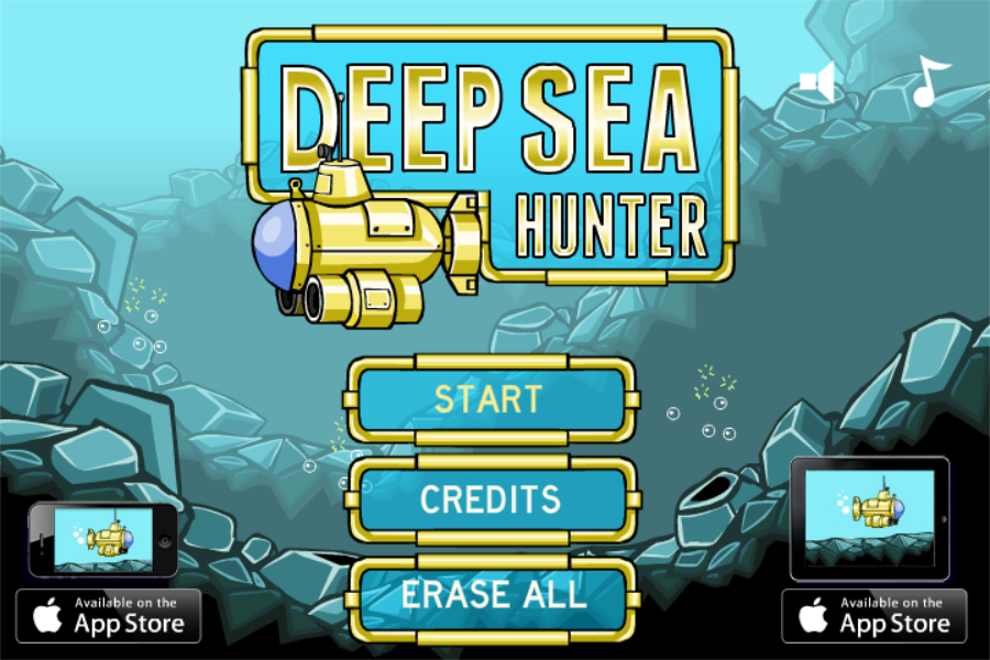 Deep Sea Hunter (Browser) screenshot: Main menu