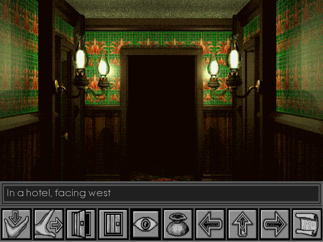 The Labyrinth of Time (DOS) screenshot: Into A Hotel Of Many Rooms