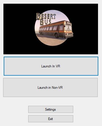 Desert Bus VR (Windows) screenshot: Te game runs in VR and non-VR modes