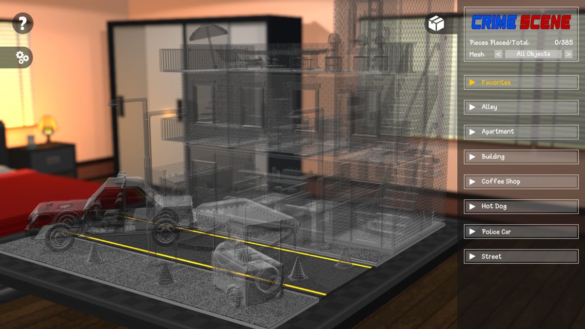 Diorama Builder (Windows) screenshot: Starting the Crime Scene Diorama