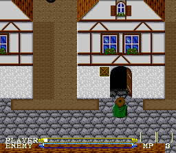 Lagoon (SNES) screenshot: In front of a house