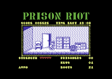 Prison Riot (Commodore 64) screenshot: More ammo in this little room