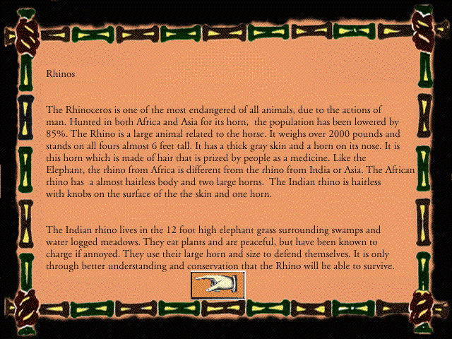 The Jungle Book: The Legend of Mowgli (Windows 3.x) screenshot: ...and read some info about it
