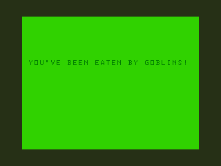 Goblin Caves (Dragon 32/64) screenshot: Eaten by a Goblin