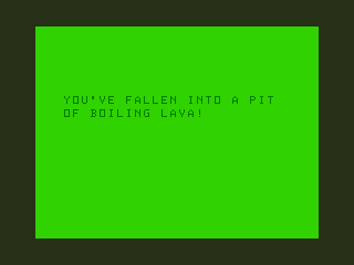 Goblin Caves (Dragon 32/64) screenshot: Fell into Lava