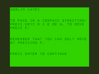 Goblin Caves (Dragon 32/64) screenshot: Title Screen