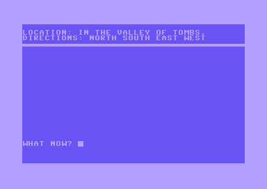 Pharaoh's Curse (Commodore 64) screenshot: In the Valley
