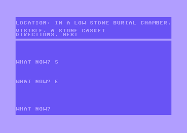 Pharaoh's Curse (Commodore 64) screenshot: I Found a Casket