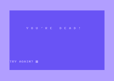 Pharaoh's Curse (Commodore 64) screenshot: Game Over