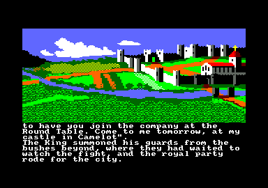 Lancelot (Amstrad CPC) screenshot: Entering the city
